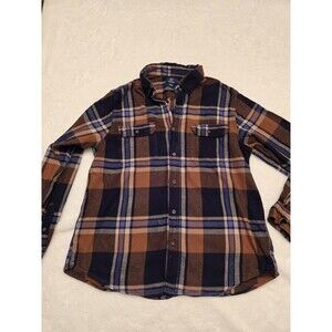 George Men's Flannel Long Sleeve Button Down Shirt Size Large (42-44)